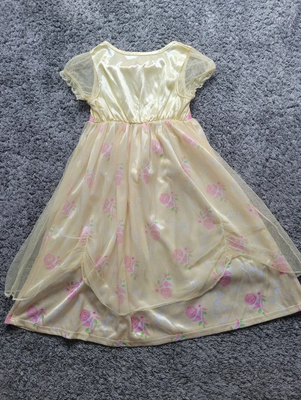 NEW Disney Girls Yellow Belle Princess Costume Dress with Pink Accents Size 4T